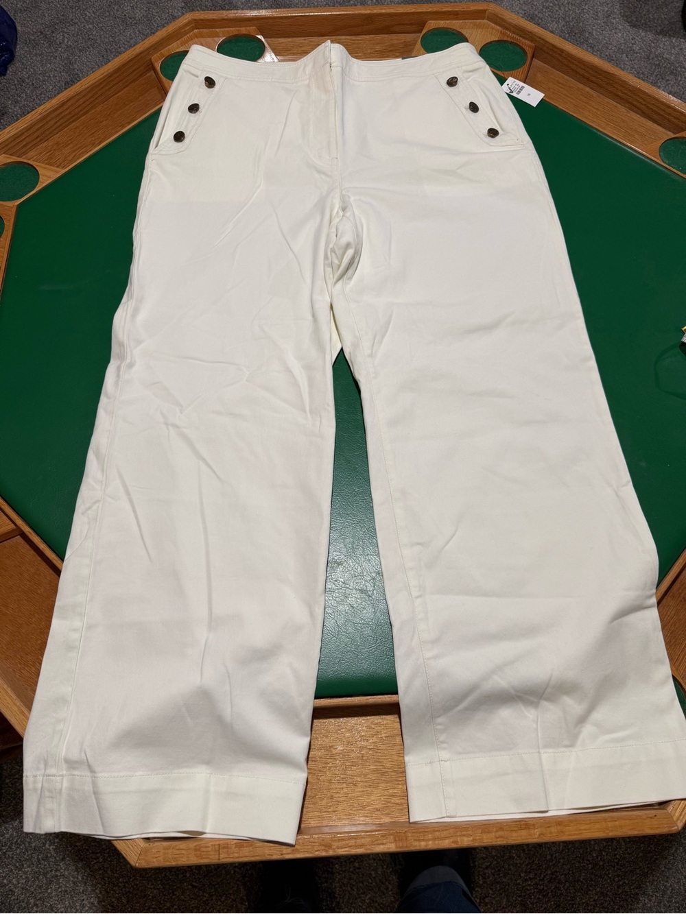 Talbots Women’s White Relaxed Sailor-Button Jeans NWT